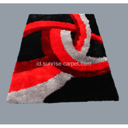 Polyester Silk Shaggy Karpet dengan Desain